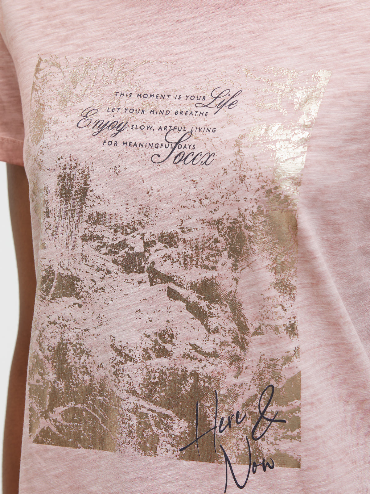 T-Shirt Rundhals mit Folienprint delicate rose
