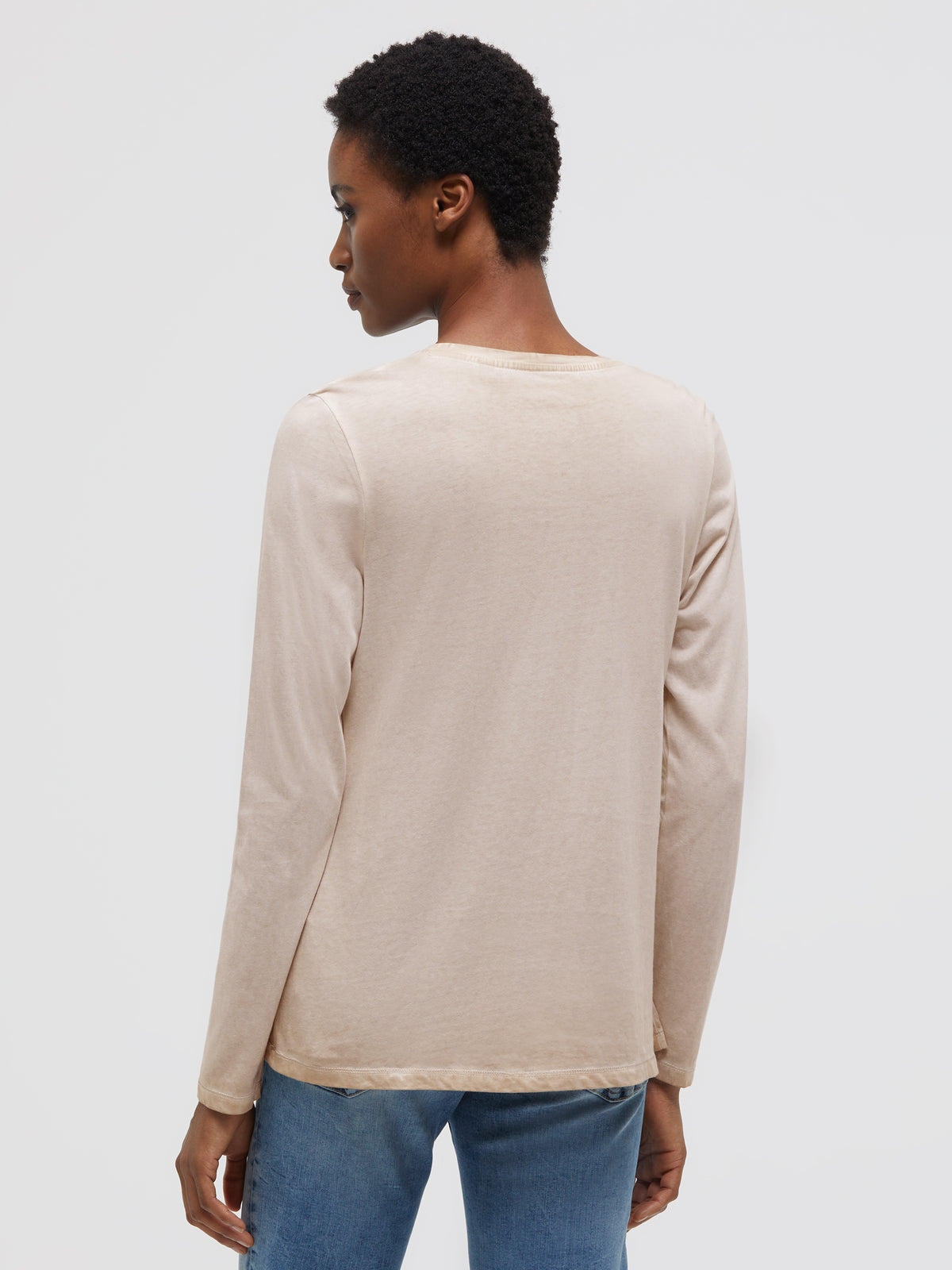 Langarmshirt mit Folienprint almond cream - 5