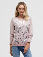 Langarmshirt mit Folienprint delicate rose