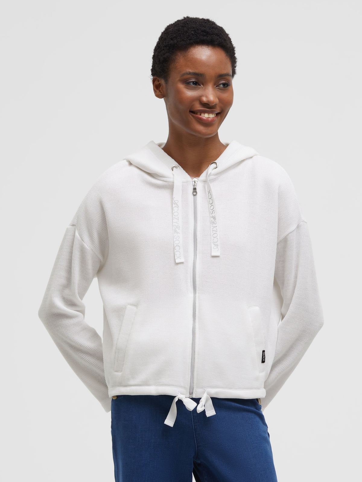 Bluza oversize z prążkowanego aksamitu z kapturem - 2