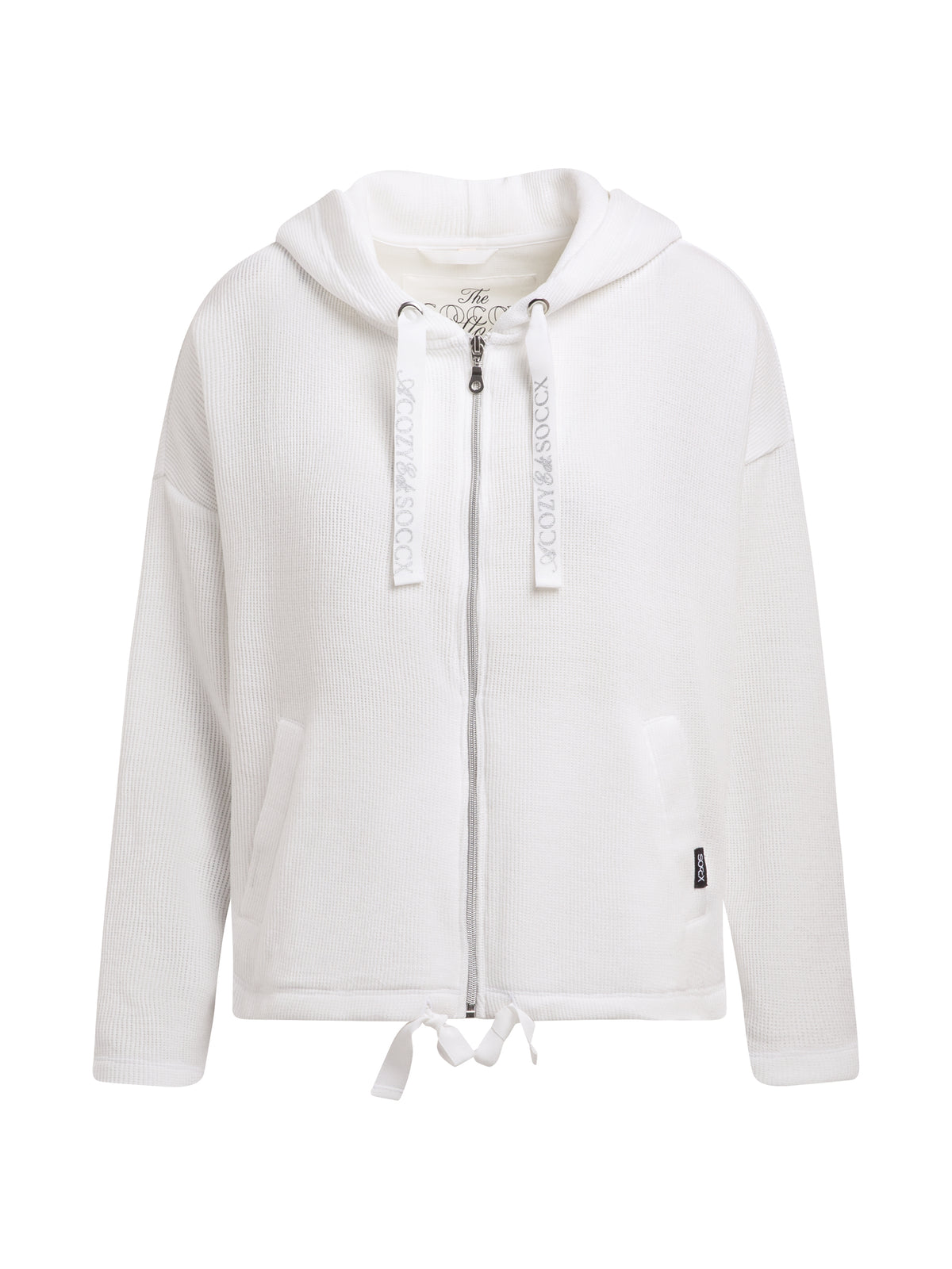 Bluza oversize z prążkowanego aksamitu z kapturem - 1