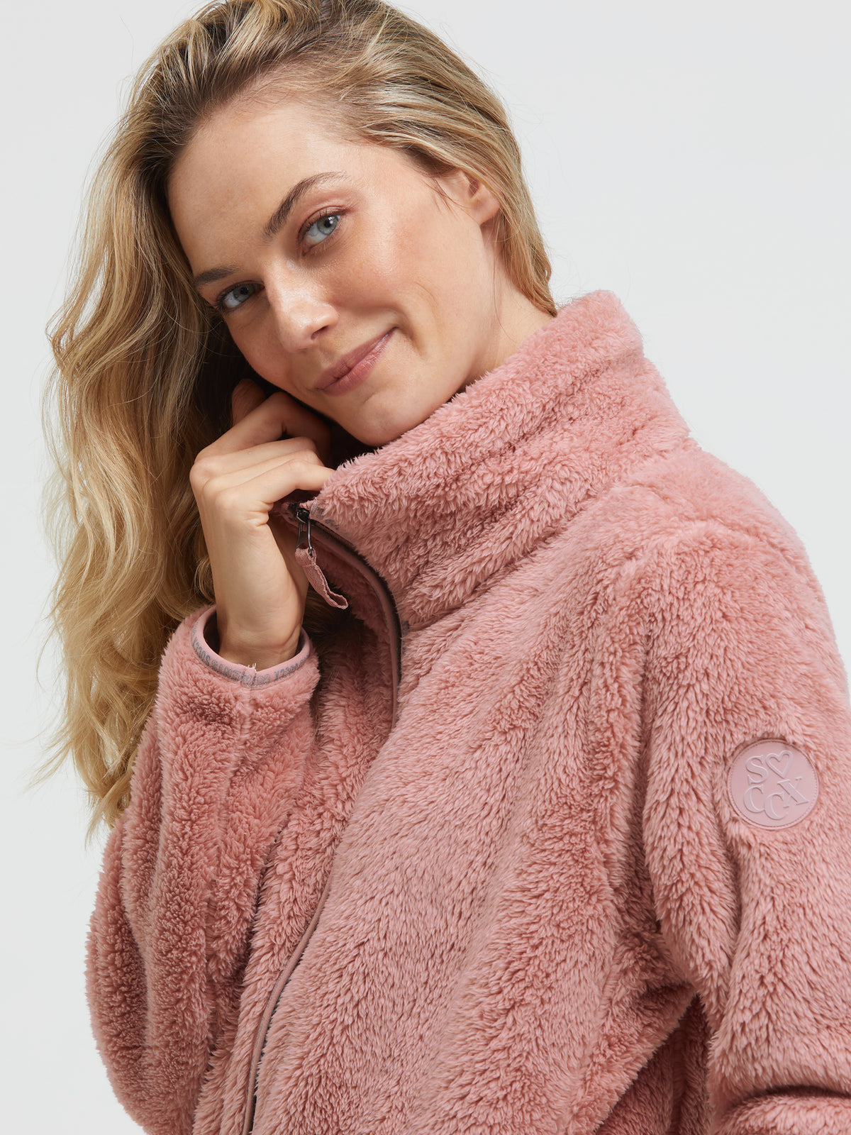 Fleecejacke mit Sherpa-Optik delicate rose - 4