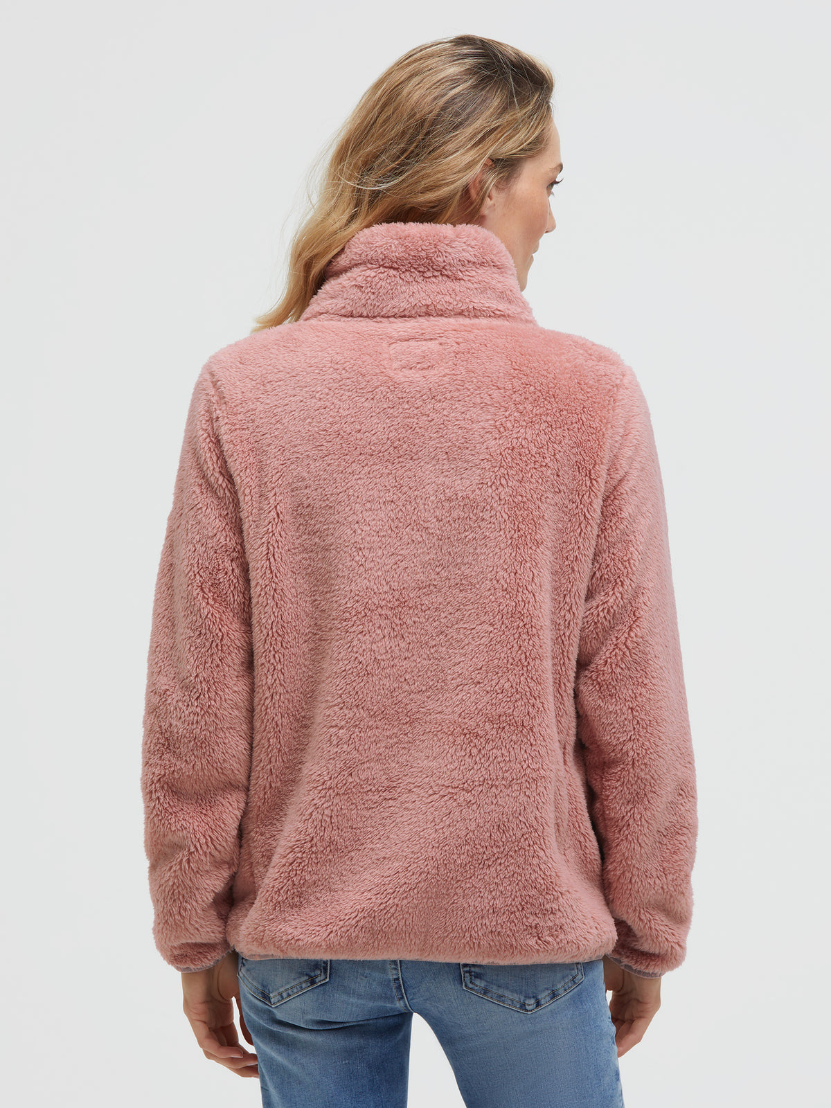 Fleecejacke mit Sherpa-Optik delicate rose