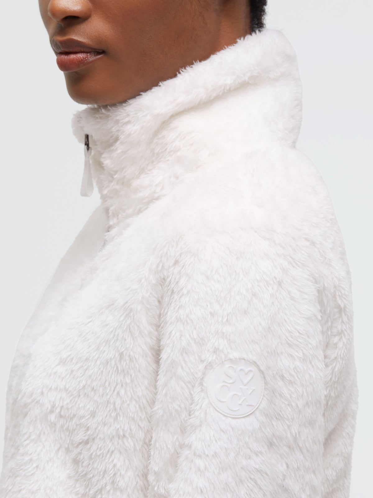 Fleecejacke mit Sherpa-Optik cotton white - 6