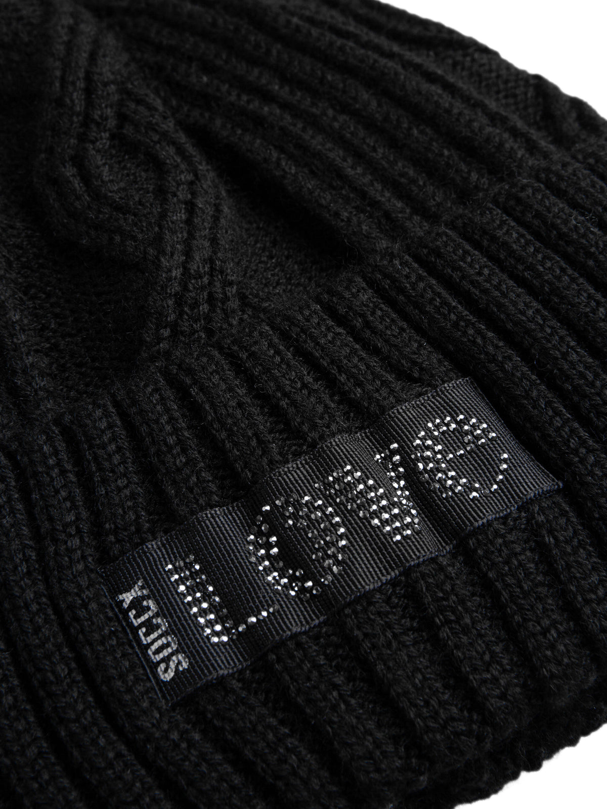 Strickmütze mit Zopfmuster und Logo-Artwork black - 4