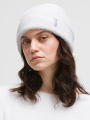 Beanie aus Federgarn cotton white