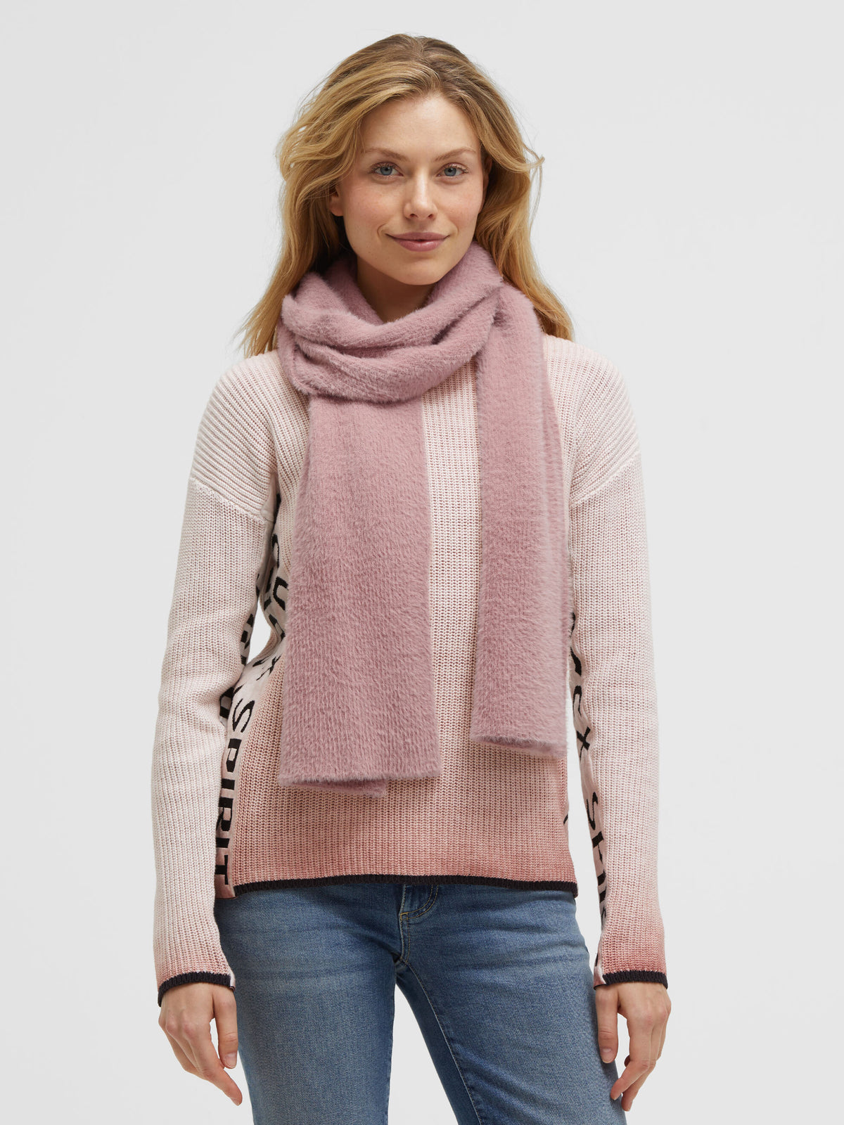 Schal aus Federgarn delicate rose - 2