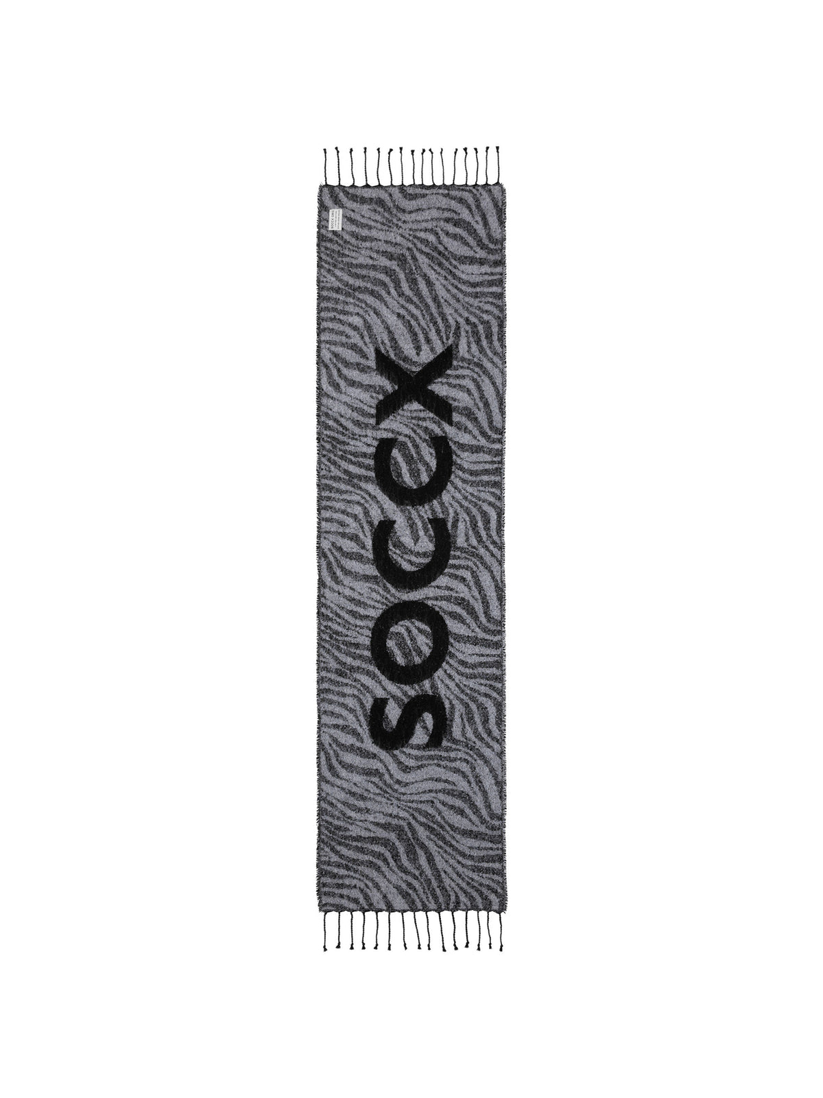 Schal mit Jacquard-Muster und Logo cotton white / black - 4