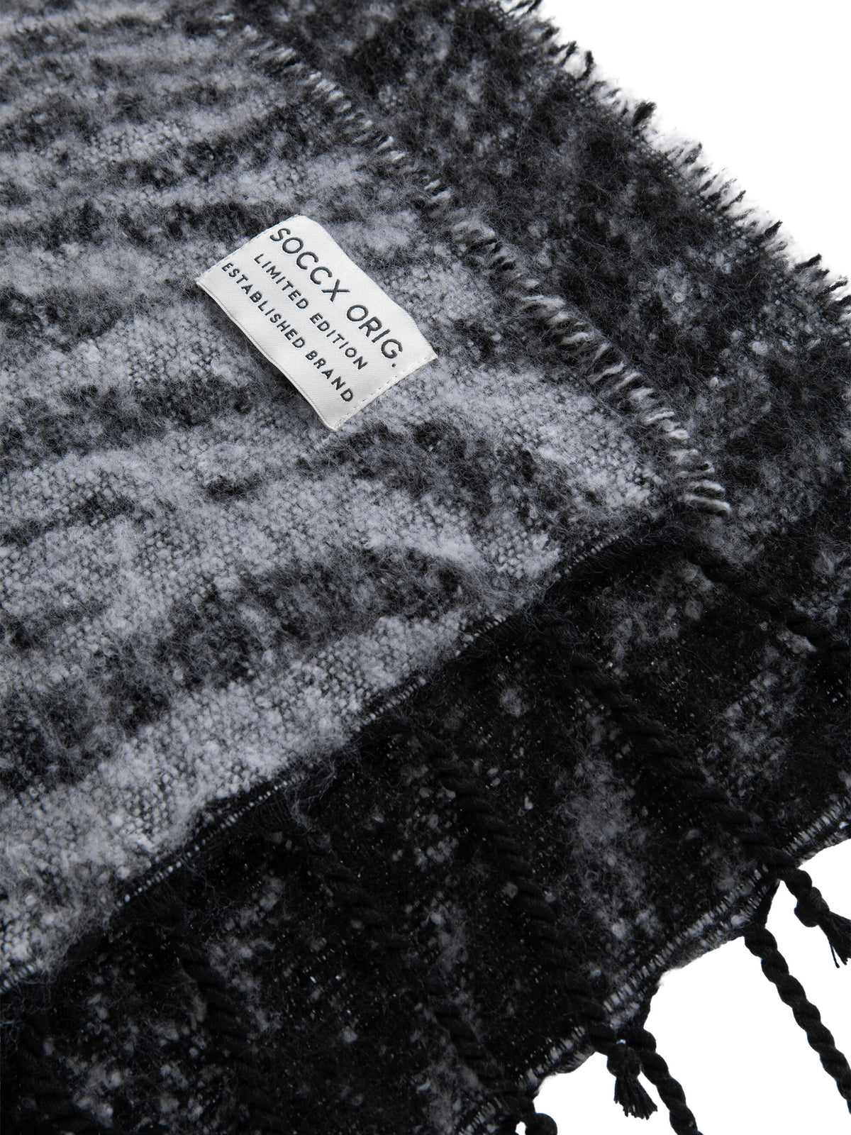 Schal mit Jacquard-Muster und Logo cotton white / black