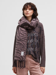 Schal mit Jacquard-Muster und Logo delicate rose / chocolate