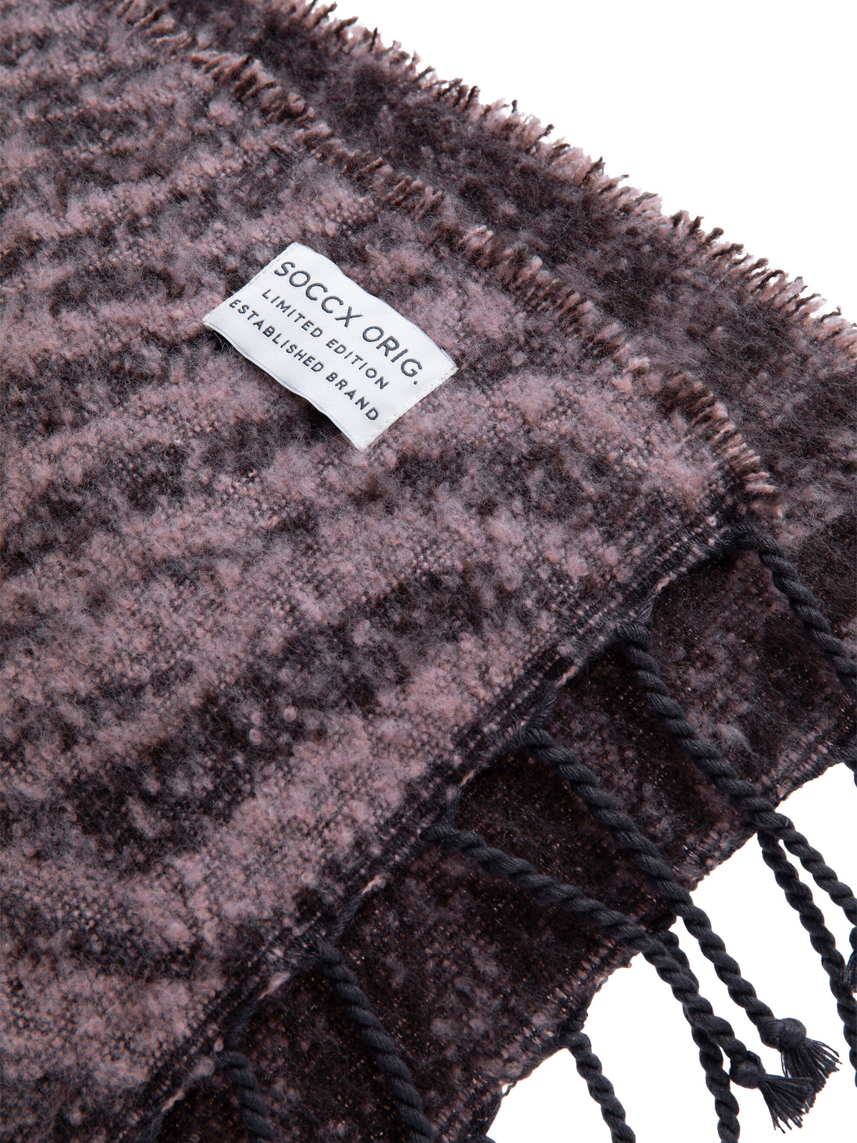 Schal mit Jacquard-Muster und Logo delicate rose / chocolate - 5