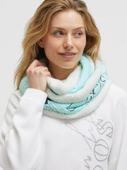 Loop-Schal mit Kunstfell und Wording Print icy sea