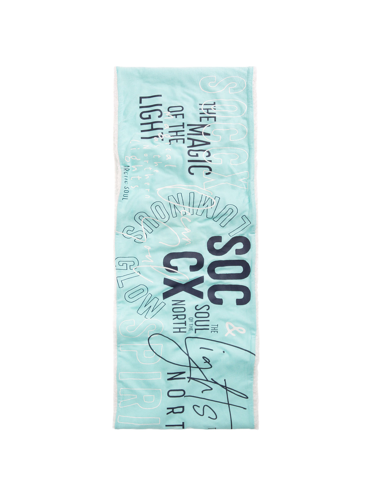 Loop-Schal mit Kunstfell und Wording Print icy sea - 4