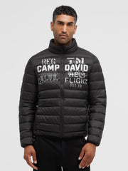 Basic Leichte Steppjacke mit Logo Print black