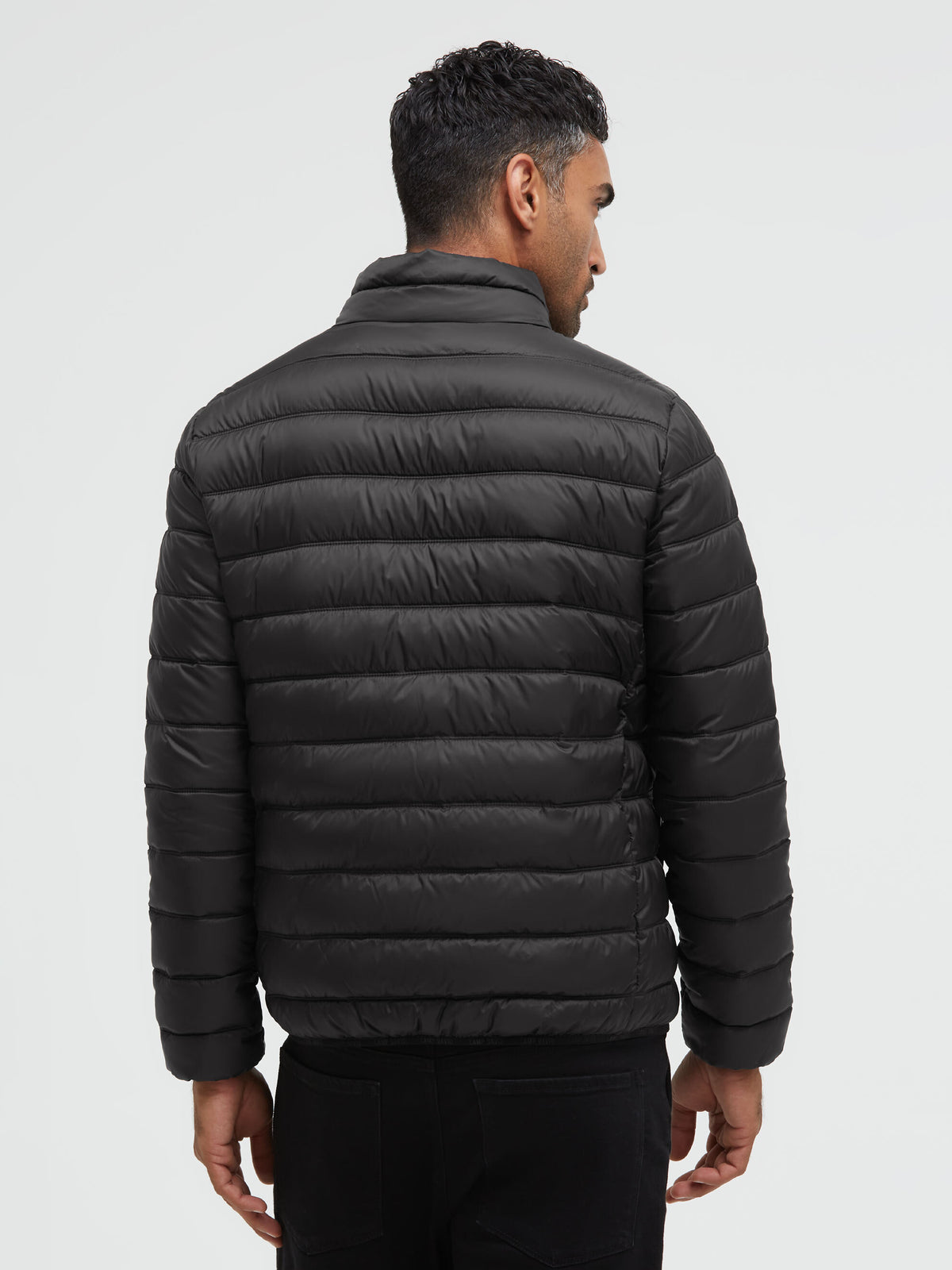 Basic Leichte Steppjacke mit Logo Print black - 5