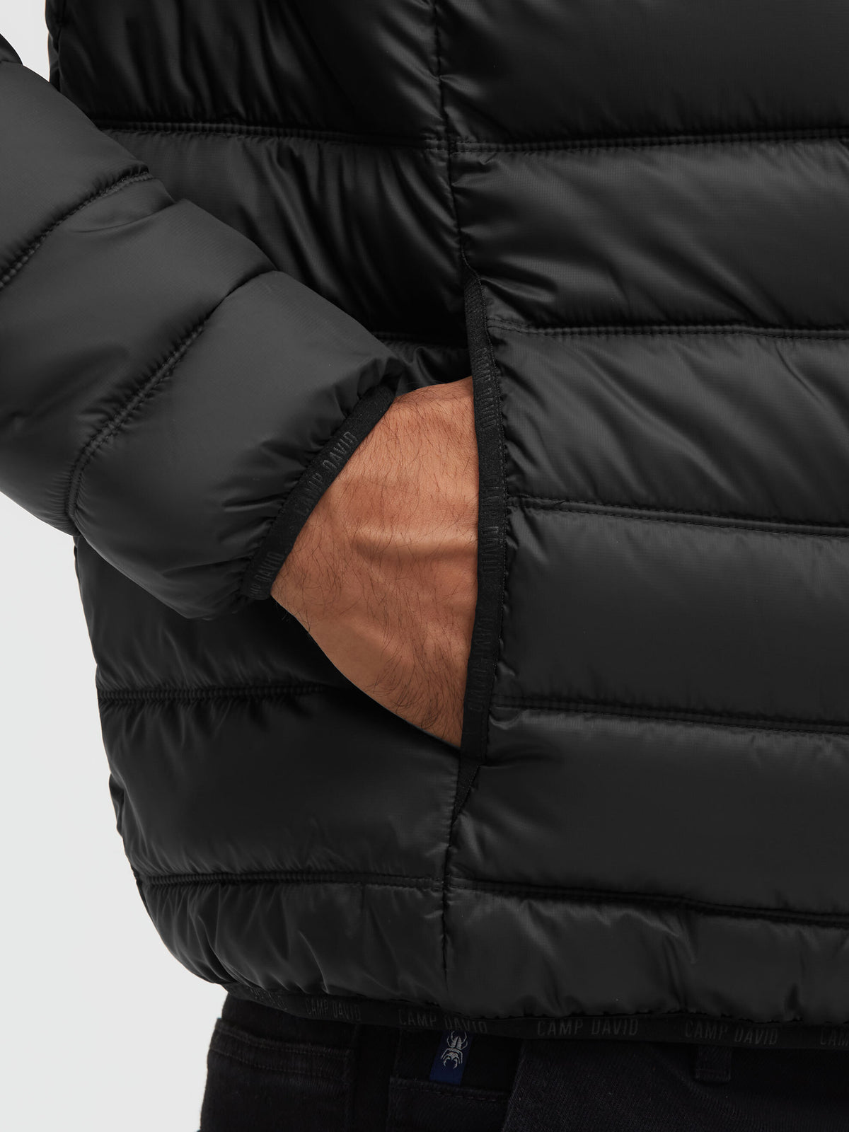 Basic Leichte Steppjacke mit Logo Print black - 6