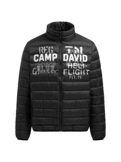 Basic Leichte Steppjacke mit Logo Print black