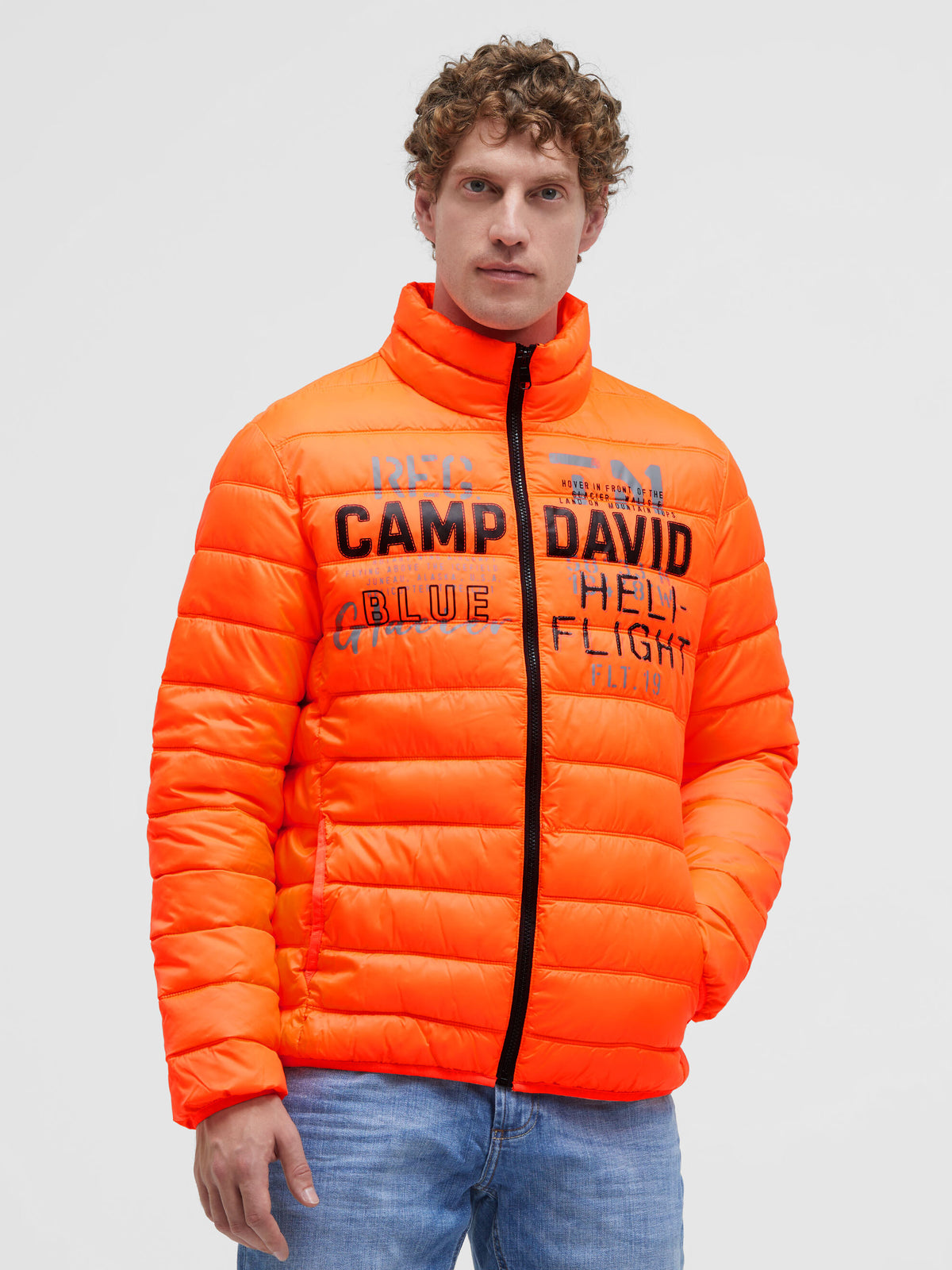 Basic Leichte Steppjacke mit Logo Print neon fire - 2
