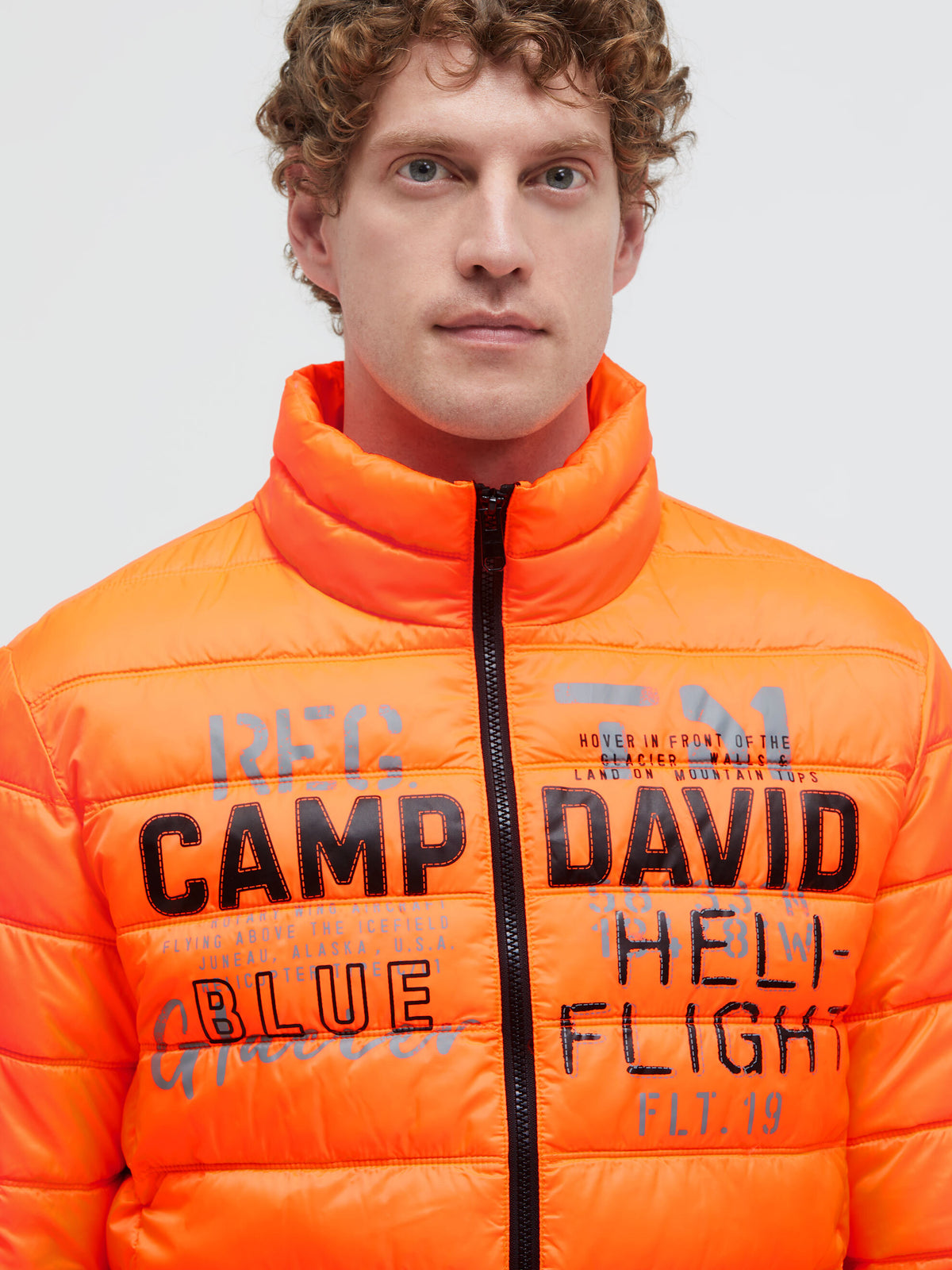 Basic Leichte Steppjacke mit Logo Print neon fire - 4