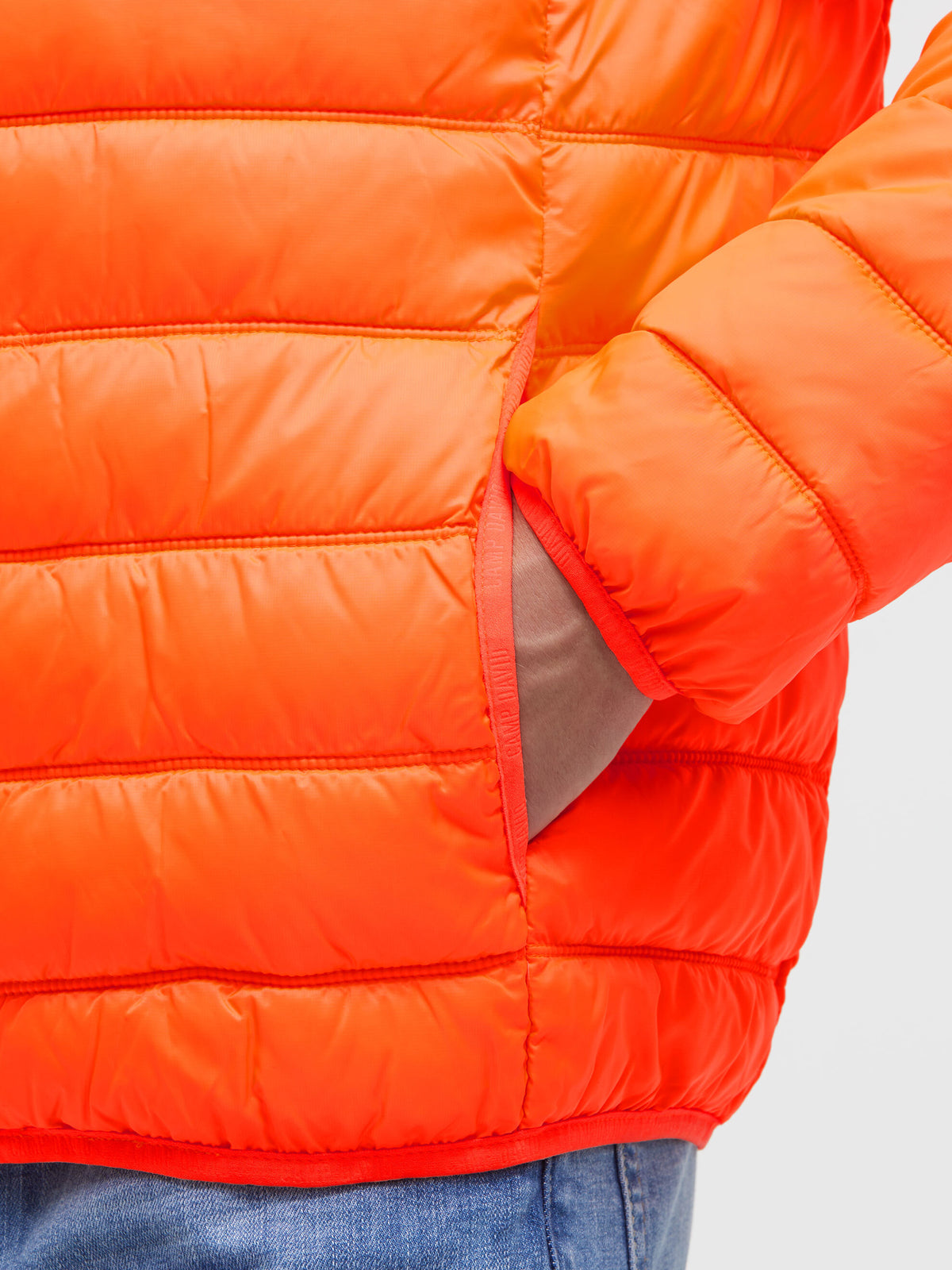 Basic Leichte Steppjacke mit Logo Print neon fire