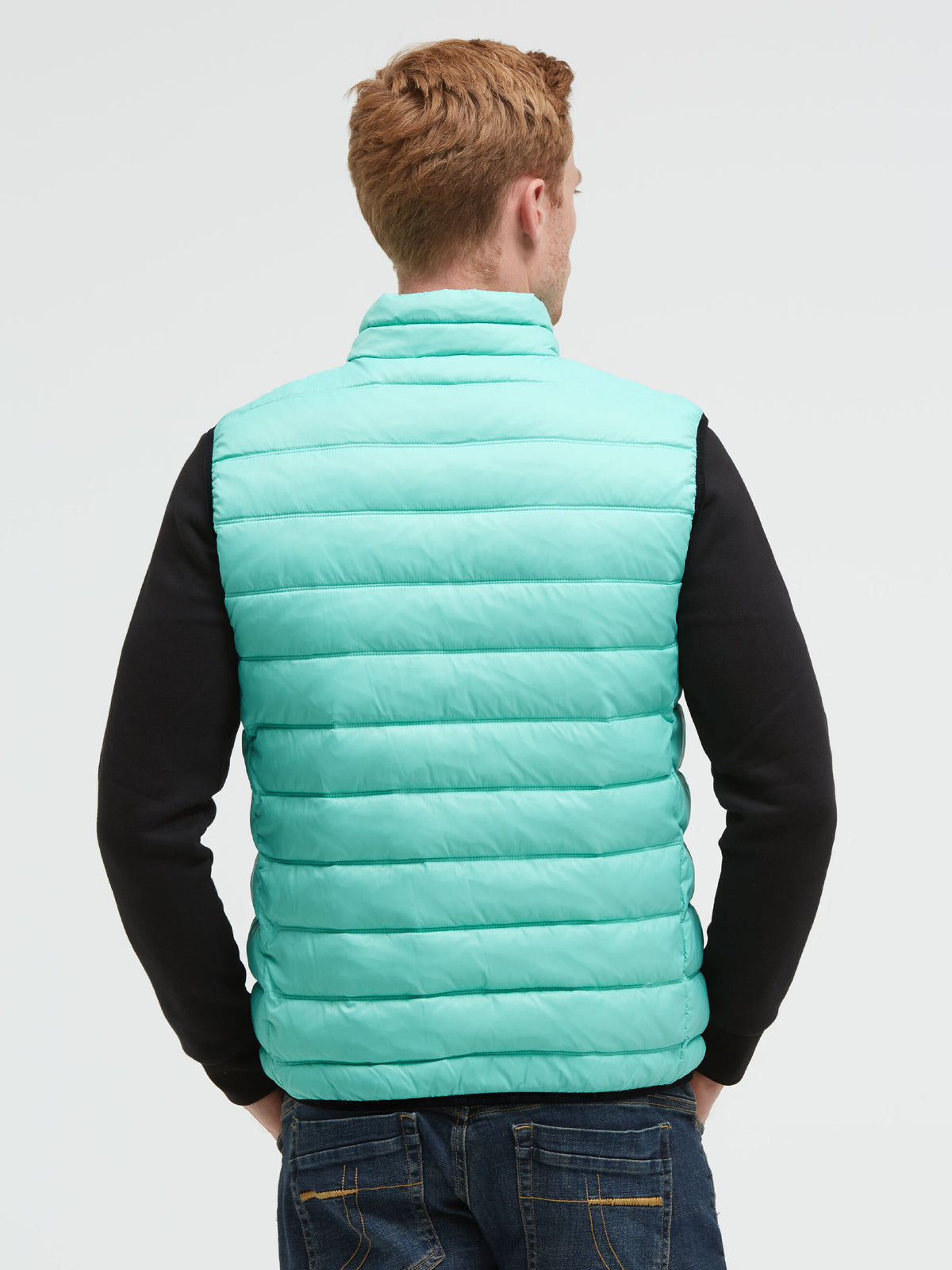 Leichte Steppweste mit Logo Print new aqua
