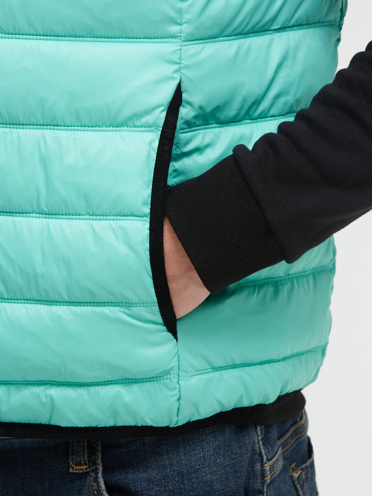 Leichte Steppweste mit Logo Print new aqua - 6