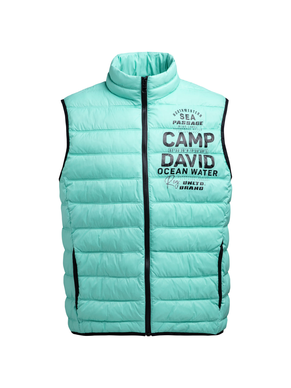 Leichte Steppweste mit Logo Print new aqua