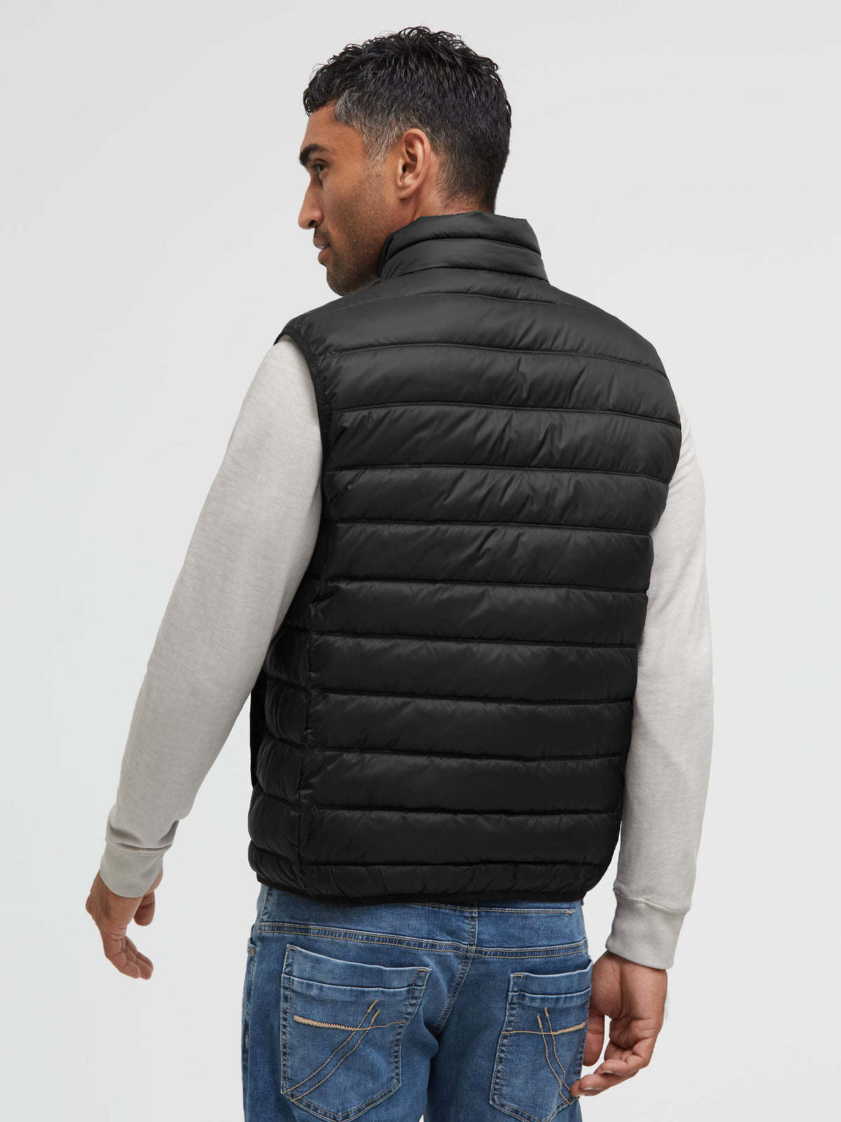 Leichte Steppweste mit Logo Print black - 5