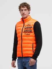 Leichte Steppweste mit Logo Print neon fire