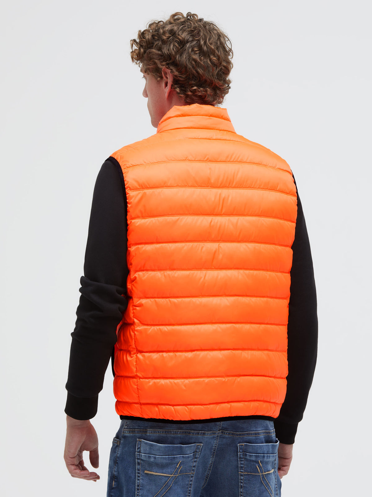 Leichte Steppweste mit Logo Print neon fire