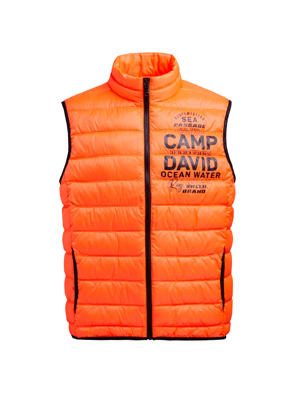 Leichte Steppweste mit Logo Print neon fire - 1