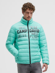 Basic Leichte Steppjacke mit Logo Print new aqua