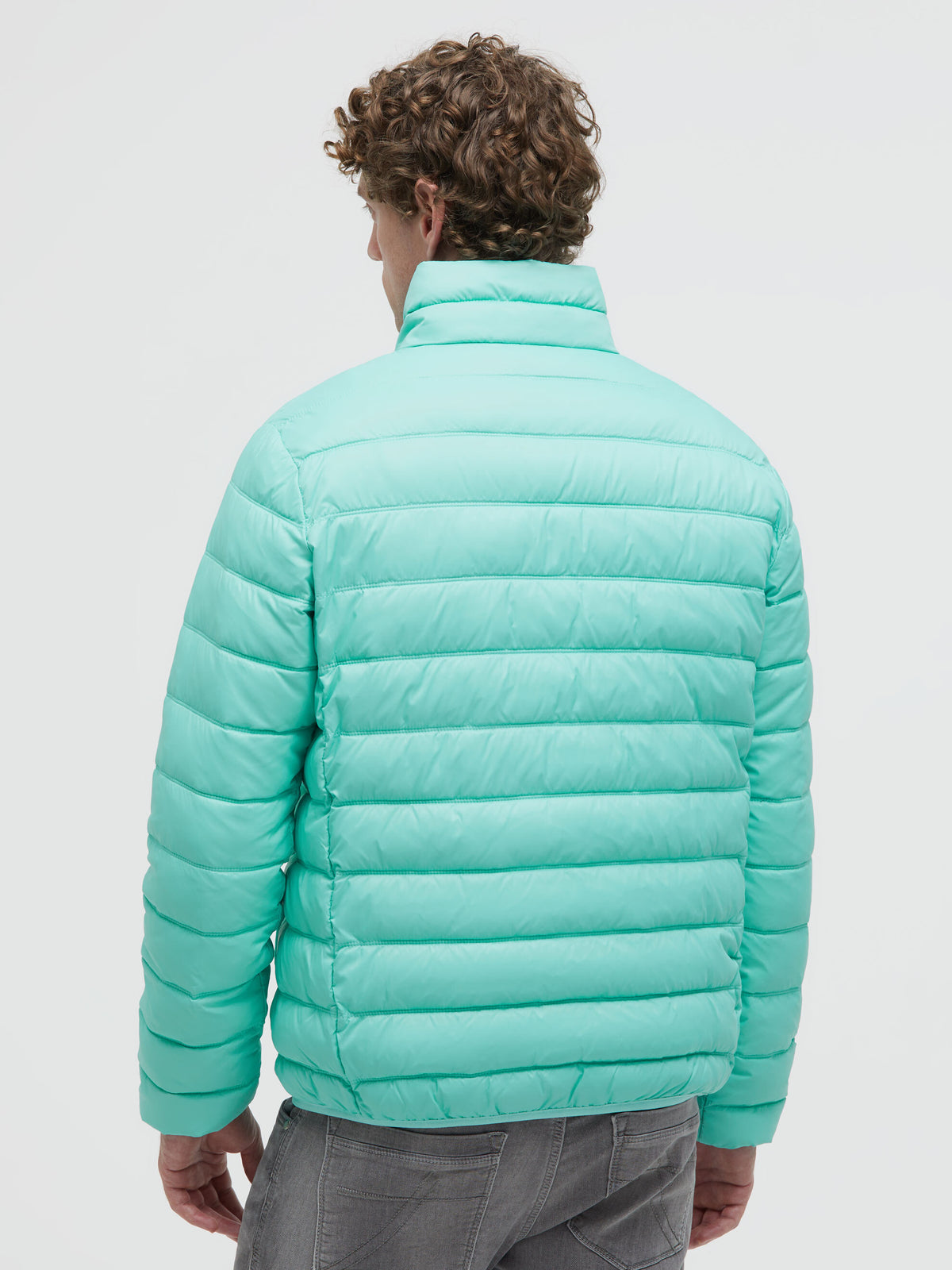 Basic Leichte Steppjacke mit Logo Print new aqua