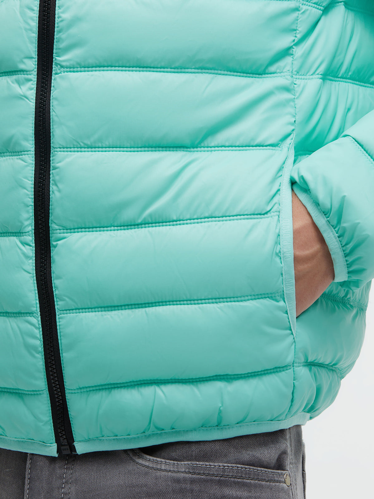 Basic Leichte Steppjacke mit Logo Print new aqua