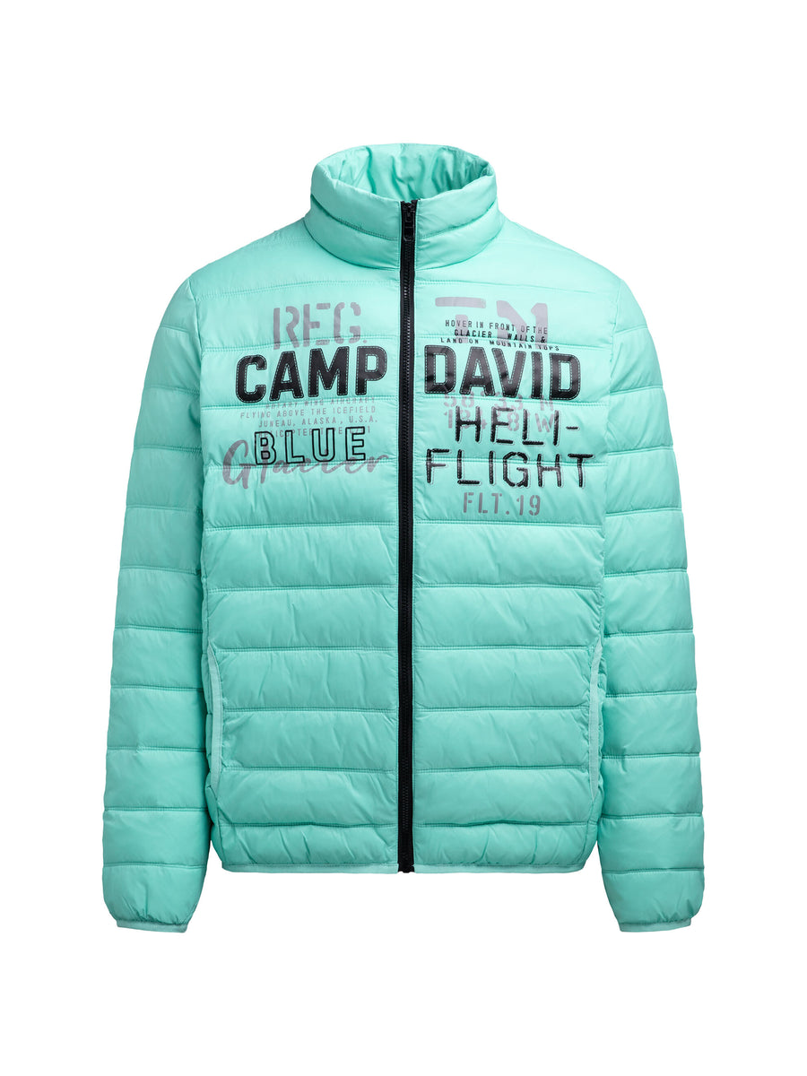 Basic Leichte Steppjacke mit Logo Print new aqua