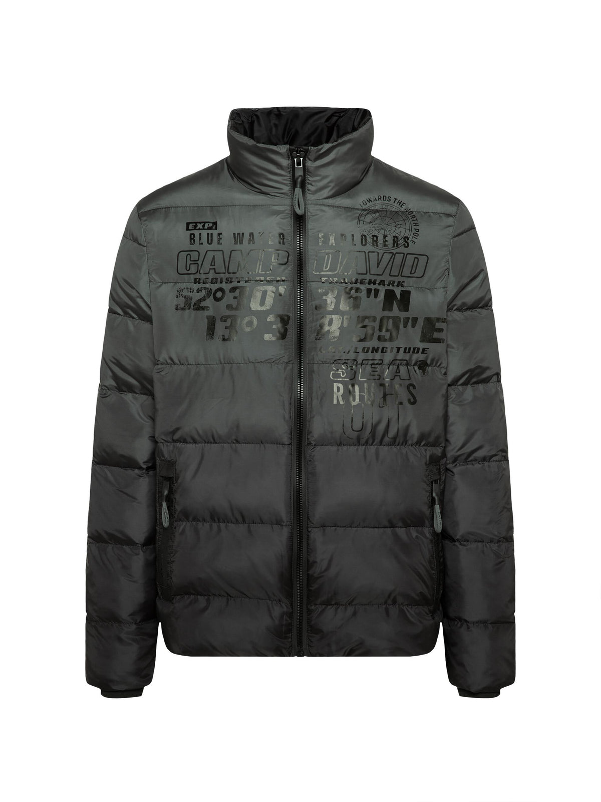Pikowana kurtka z efektem dip-dye i nadrukami logo