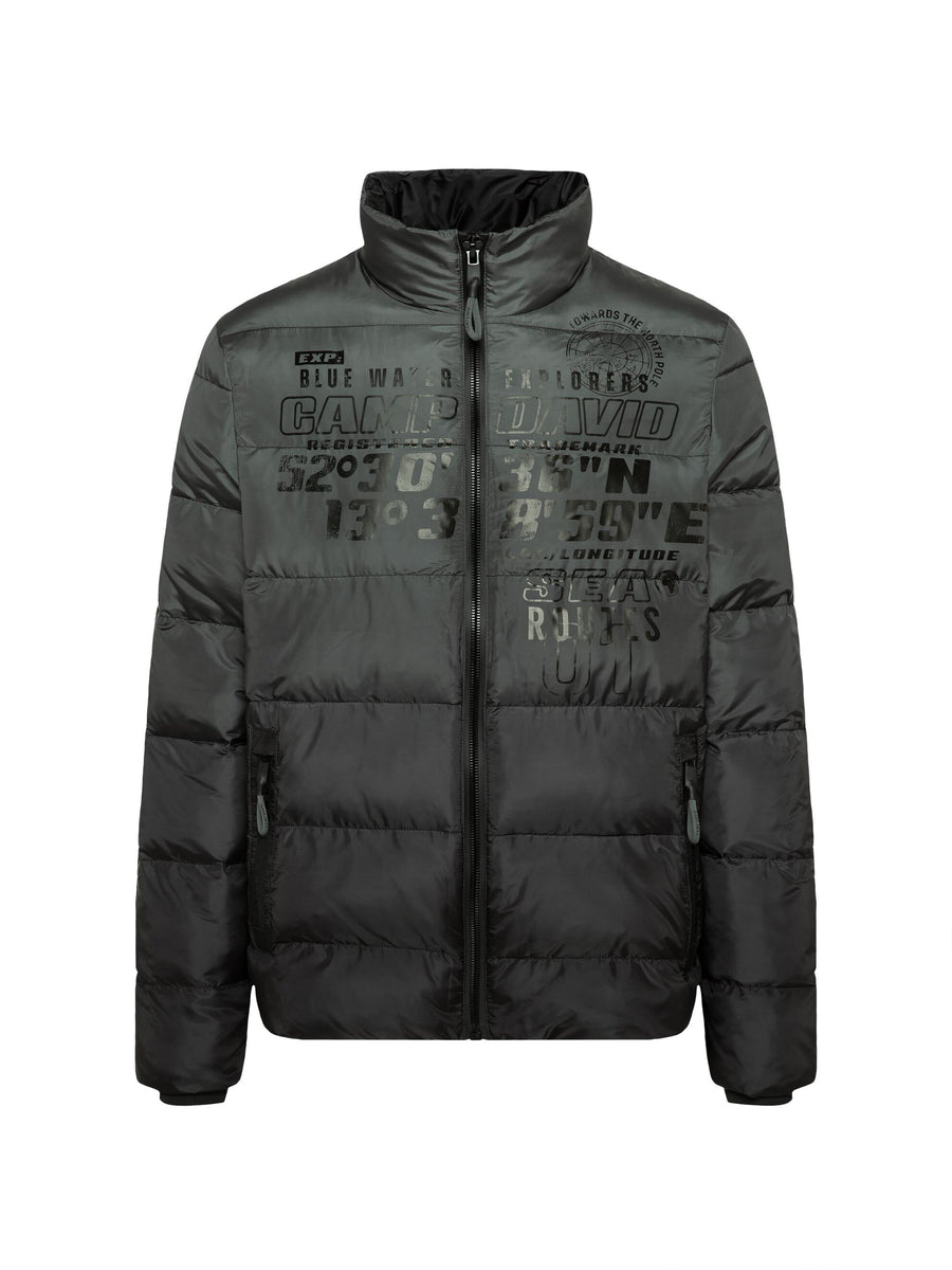 Pikowana kurtka z efektem dip-dye i nadrukami logo