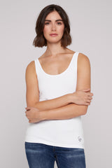 Top z kolekcji podstawowej z mini nadrukiem logo