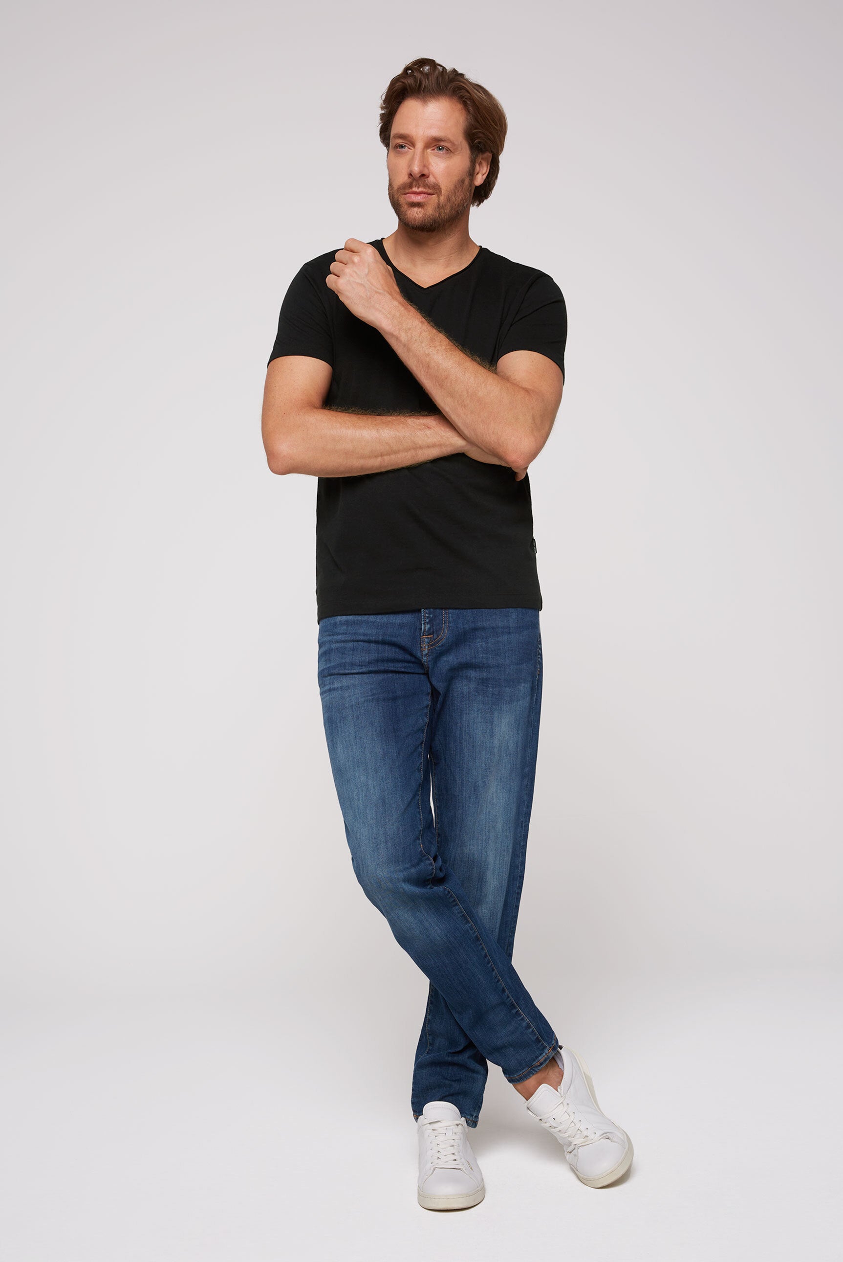 Dwupak - koszulka z kolekcji podstawowej z dekoltem w serek - 3